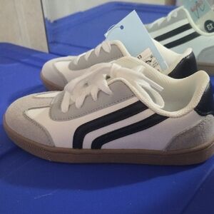 Kids White and Gray Sneakers